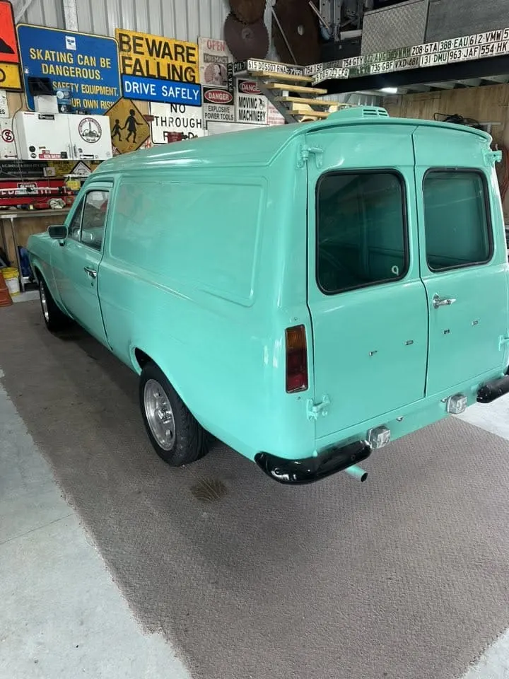 Restored panel van after glass replacement
